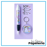KIT BOLIGRAFO + LLAVERO REF. FLORK MUJER