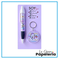 KIT BOLIGRAFO + LLAVERO REF. FLORK MUJER