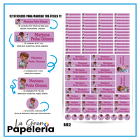 STICKERS PARA ÚTILES REF DOCTORA JUGUETES
