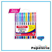 BOLÍGRAFO GEL ESCARCHADO X 10 OE-164