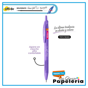 BOLÍGRAFO SEMI GEL 0.7mm RETRÁCTIL CUERPO PASTEL X UNIDAD OE-055F