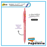 BOLÍGRAFO SEMI GEL 0.7mm RETRÁCTIL CUERPO PASTEL X UNIDAD OE-055F
