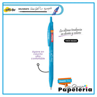 BOLÍGRAFO SEMI GEL 0.7mm RETRÁCTIL CUERPO PASTEL X UNIDAD OE-055F
