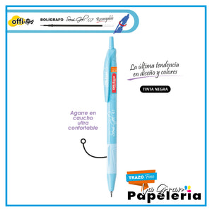 BOLÍGRAFO SEMI GEL 0.7mm RETRÁCTIL CUERPO PASTEL X UNIDAD OE-055F