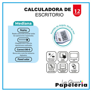 CALCULADORA ELECTRÓNICA MEDIANA 12 DÍGITOS OE-960