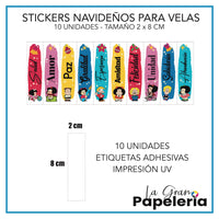 STICKERS PARA VELAS X 1O UNIDADES
