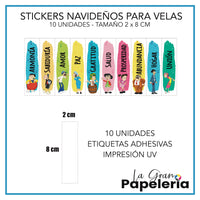STICKERS PARA VELAS X 1O UNIDADES
