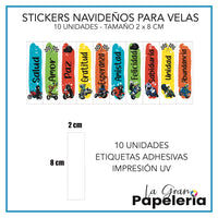 STICKERS PARA VELAS X 1O UNIDADES
