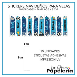 STICKERS PARA VELAS X 1O UNIDADES