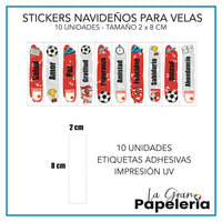 STICKERS PARA VELAS X 1O UNIDADES
