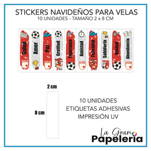STICKERS PARA VELAS X 1O UNIDADES