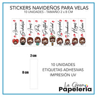 STICKERS PARA VELAS X 1O UNIDADES
