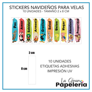 STICKERS PARA VELAS X 1O UNIDADES