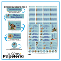 STICKERS PARA ÚTILES REF MOANA
