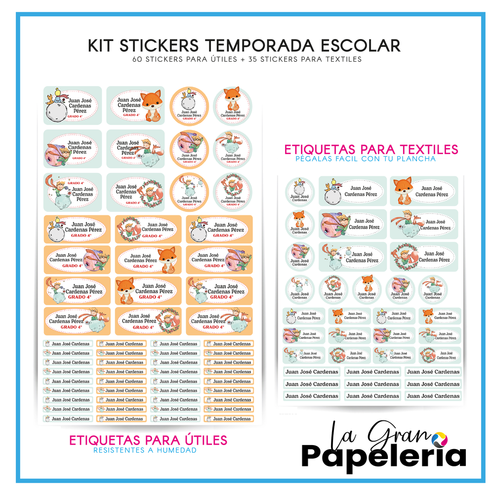 STICKERS KIT TEXTILES + ÚTILES REF PRINCIPITO