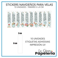 STICKERS PARA VELAS X 1O UNIDADES

