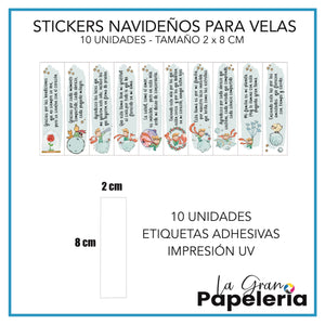 STICKERS PARA VELAS X 1O UNIDADES
