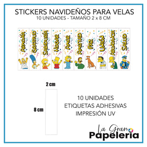 STICKERS PARA VELAS X 1O UNIDADES