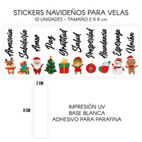 STICKERS PARA VELAS X 1O UNIDADES
