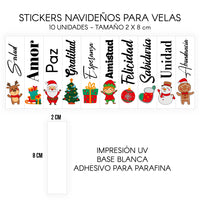 STICKERS PARA VELAS X 1O UNIDADES
