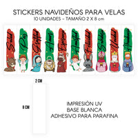 STICKERS PARA VELAS X 1O UNIDADES
