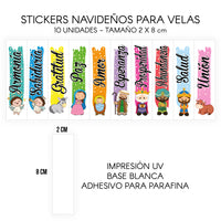 STICKERS PARA VELAS X 1O UNIDADES
