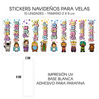 STICKERS PARA VELAS X 1O UNIDADES
