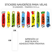 STICKERS PARA VELAS X 1O UNIDADES
