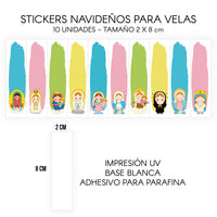 STICKERS PARA VELAS X 1O UNIDADES
