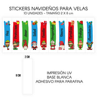 STICKERS PARA VELAS X 1O UNIDADES
