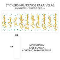 STICKERS PARA VELAS X 1O UNIDADES
