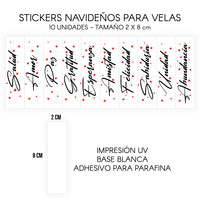 STICKERS PARA VELAS X 1O UNIDADES
