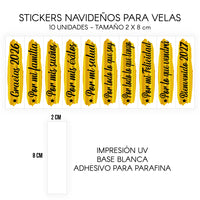 STICKERS PARA VELAS X 1O UNIDADES
