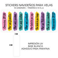 STICKERS PARA VELAS X 1O UNIDADES
