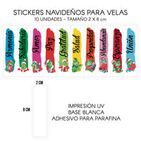 STICKERS PARA VELAS X 1O UNIDADES
