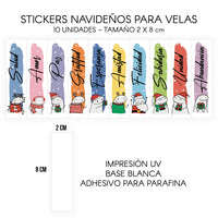 STICKERS PARA VELAS X 1O UNIDADES

