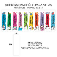 STICKERS PARA VELAS X 1O UNIDADES
