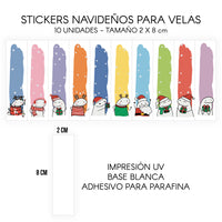 STICKERS PARA VELAS X 1O UNIDADES
