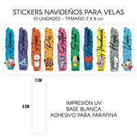 STICKERS PARA VELAS X 1O UNIDADES

