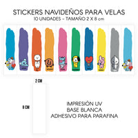 STICKERS PARA VELAS X 1O UNIDADES
