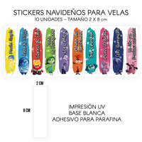 STICKERS PARA VELAS X 1O UNIDADES
