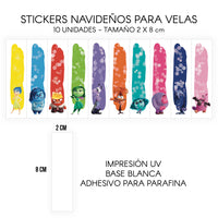 STICKERS PARA VELAS X 1O UNIDADES
