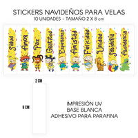STICKERS PARA VELAS X 1O UNIDADES
