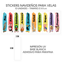 STICKERS PARA VELAS X 1O UNIDADES
