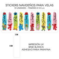 STICKERS PARA VELAS X 1O UNIDADES
