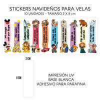 STICKERS PARA VELAS X 1O UNIDADES

