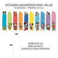 STICKERS PARA VELAS X 1O UNIDADES
