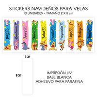 STICKERS PARA VELAS X 1O UNIDADES
