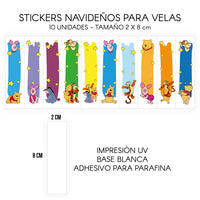 STICKERS PARA VELAS X 1O UNIDADES
