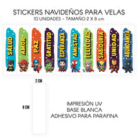 STICKERS PARA VELAS X 1O UNIDADES
